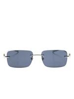 Gucci Eyewear солнцезащитные очки в прямоугольной оправе, серебристый 15769078