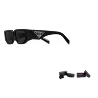 PRADA Прямоугольные солнцезащитные очки, Black 28008609