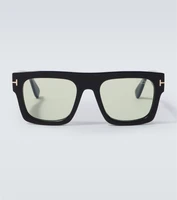 Fausto плоские солнцезащитные очки Tom Ford, Shiny Black /Green 25622988