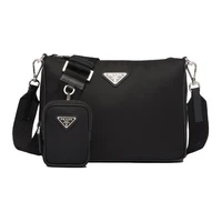 PRADA Хобо нейлоновый 3-в-1 мужской чёрный мессенджер портфель наплечная сумка через плечо 28008323
