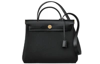 HERMES Сумка через плечо Herbag Zip Reversible Canvas с кожаной вставкой унисекс черная 27948653