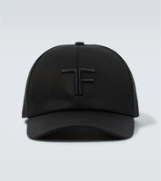 Кепка из канваса и кожи с вышивкой Tom Ford, черный 5938926