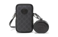 GUCCI Кожаная мини-сумка через плечо для мужчин черная 27943427