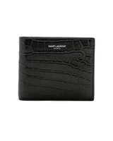 Кошелек Saint Laurent Matte Croc Billfold, черный 6081377