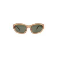 Солнцезащитные очки Dries Van Noten x Linda Farrow Rectangle Sunglasses, цвет Dark Camel/Silver/Green 15107793