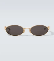 Овальные солнцезащитные очки Sardine Bottega Veneta, Gold-Gold-Grey 25623484