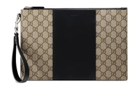 GUCCI Холщовая сумка-клатч с кожаными вставками мужская Ebony &amp; Black 27943391