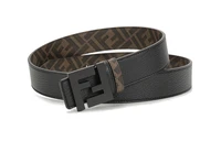 Двусторонний ремень Fendi с узором FF, черно-коричневый 4508342