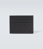 Визитница из кожи intrecciato Bottega Veneta, черный 5937867