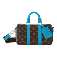 LOUIS VUITTON Сумка из лакированного полотна на плечо через плечо мужская синяя и коричневая 27972816