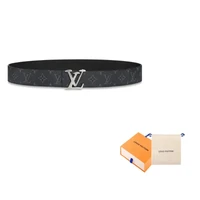 LOUIS VUITTON Кожаный ременный ремень из коровьей кожи шириной 4 см, Black 27972961