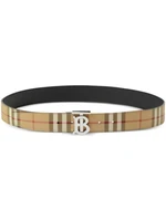Двусторонний ремень в клетку Vintage Check с монограммой Burberry, бежевый 11698072