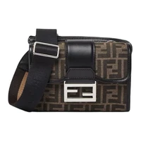FENDI Сумка через плечо из полиэстера мужская коричневая 27936203