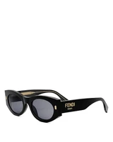 Fendi Овальные солнцезащитные очки Fendi Roma, 52 мм, черный 19900555