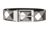 Ремень мужской кожаный Burberry, серый / белый 14017634