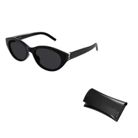SAINT LAURENT Солнцезащитные очки овальной формы Eyewear Oval Frame, Black 28011752