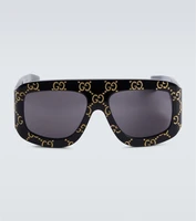Солнцезащитные очки-оверсайз с узором gg Gucci, черный 5937533