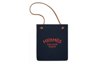 HERMES Холщовая сумка через плечо унисекс индиго и золотисто-коричневый 27947518
