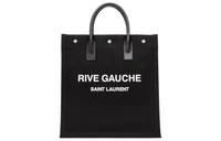 SAINT LAURENT Сумка-шоппер Rive Gauche из холста и телячьей кожи 28012155