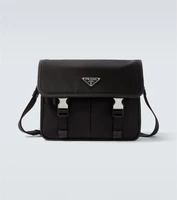 Сумка через плечо с отделкой из кожи Re-Nylon Prada, черный 25627684