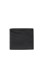 Кошелек с тиснением под кожу крокодила Prada, черный 20541081