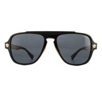 Черные, серые поляризованные солнцезащитные очки Aviator VE2199 Versace, черный 11188226