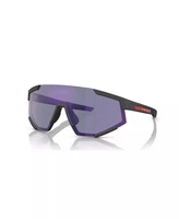 Мужские солнцезащитные очки зеркальные PS 04WS PRADA LINEA ROSSA, черный 17577126