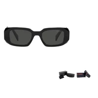PRADA Прямоугольные солнцезащитные очки, Black 28008237