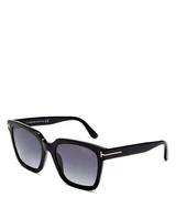 Поляризованные квадратные солнцезащитные очки Selby, 54 мм Tom Ford, цвет Black 6765199