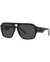 Мужские солнцезащитные очки с низкой перемычкой, dg4403f low bridge fit 58 Dolce &amp; Gabbana, черный 750184
