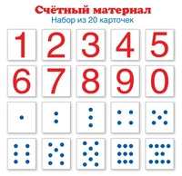 Счетный материал. Набор из 20 карточек. Цифры, числовые кружки (Математические ступеньки, 4-5 лет, 5-6 лет, 6-7 лет) 2123369927