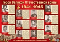 ПЛ-13111 Демонстрационный плакат А2. Герои Великой Отечественной войны 1812058297