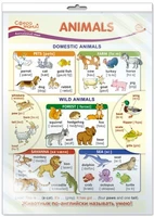 *ПО-13437 ПЛАКАТ А3 В ПАКЕТЕ. Английский язык в 1 классе. Animals (в индивидуальной упаковке, с европодвесом и клеевым клапаном) 1146849416