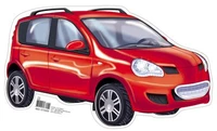 ФМ1-10455 Плакат вырубной А4. Автомобиль легковой красный (с уф-лаком) - группа Транспорт 1394390403