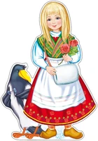 Ф-11208 Плакат вырубной А3. Герда (с блестками в лаке) - группа Персонажи сказок 1582289088
