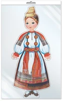 *Ф-9606 ПЛАКАТ ВЫРУБНОЙ А3 В ПАКЕТЕ. Девочка в южнорусском костюме (блестки в лаке, в индивидуальной упаковке, с европодвесом и клеевым клапаном) 1799018955