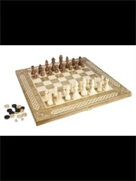 Шахматы + Шашки + Нарды 3 в 1 "Амбассадор 1", 50 см, ясень, Partida 1121982500