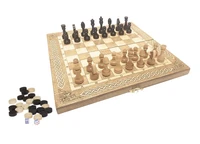 Шахматы + Шашки + Нарды 3 в 1 "Амбассадор 6", 40 см, ясень, Partida 613114777