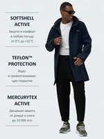 Парка спортивная мужская с капюшоном softshell темно-синего цвета 9565TS 1997182764
