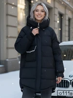 Куртка зимняя женская с капюшоном модная черного цвета 7341Ch 1803310491