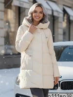 Куртка женская демисезонная с капюшоном бежевого цвета 1139B 572969781