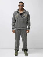 Спортивный костюм мужской демисезонный на флисе серого цвета 329Sr 559024876