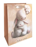Пакет подарочный бумажный "Обнимашки. Зайчики", мат. ламин., 18x23x10см 27536824