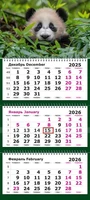 Календарь трехсекционный на 2026 год, "Панда стиль" 1378672733