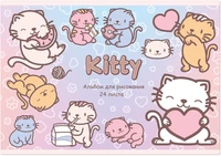Альбом для рисования KITTY KAWAII А4 24л. обложка-картон, блок - офсет 100 г/квм 262354309