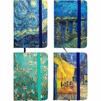 81146 Блокнот А7 Vincent van Gogh в линейку 80 листов в твердом переплете, на резинке, 77г/м2, дизайн в ассортименте, в дисплее 1654247474