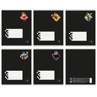 78396 Тетрадь Blocks черный, формат А5, на скрепке, 12 листов, линия с полями, внутренний блок офсет 60-65 г/м2, 100% белизна, обложка 190г/м2, 5 дизайна в спайке, 25 шт. в спайке 1818349182