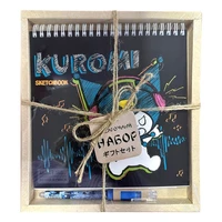 74313 Набор Скетчбук Kuromi, 48 листов, жесткая подложка на гребне, блок 160 г/м2 без печати, размер 190*190 мм + Ручка шариковая прорезиненная, с эргономичной резинкой для пальцев, цвет чернил синий, 0,7 мм в подарочной упаковке 1231499509