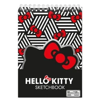 74010 Скетчбук Hello Kitty красный бант, формат А5, 60 листов, переплет гребень, расположение верхнее, офсет 120 г/м2, 100% белизны, обложка мелованный картон, размер 201х147 162858508