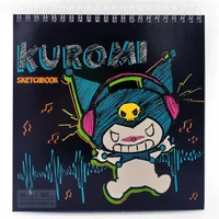 72572 Скетчбук Kuromi, 48 л., жестк. подлож. на гребне, блок 160 г/м2 б/печ., р-р 190*190мм 202141539